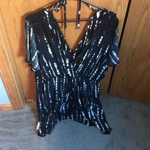 Black and white tye dye Romper